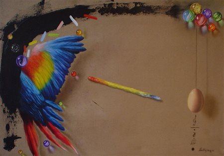 Alberto Lanteri "Pappagallo" 2012. Olio su tela cm 50x70