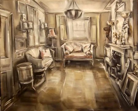 Loredana Cacucciolo "Nelle stanze di Andrea" olio su tela cm 100x120. Opera...