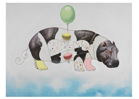 Alberto Lanteri "Ippopotamo" cm 60x80 olio tela 2009