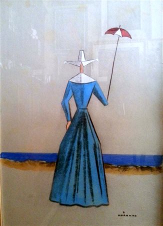 Pietro Morando "Suorina" Tecnica mista su cartoncino cm 70x50