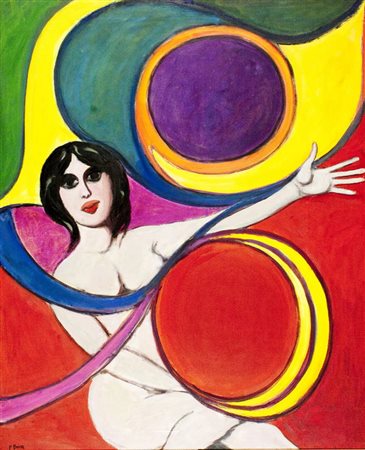 Pompeo Borra "Spazi Ritmici" 1969. Olio su tela cm 110x90. Opera archiviata e...