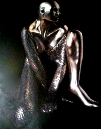 Rabarama "Crisalide" 2001. Olio su tela cm 100x80. Autentica e archivio su foto