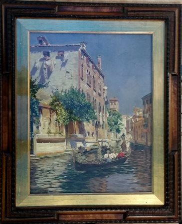 Anonimo siglato R.S. "Rio Veneziano" olio su tavola cm 31x43. Periodo 1920/30...