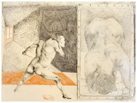 UGO ATTARDI Sori 1923 – Roma 2006 Mitomania con donna 1968 Incisione a colori...