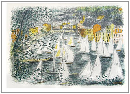 MICHELE CASCELLA Ortona 1892 – Milano 1989 Senza titolo Litografia a colori...