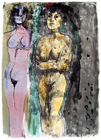 BRUNO CASSINARI Piacenza 1912 – Milano 1992 Senza titolo Litografia a colori...