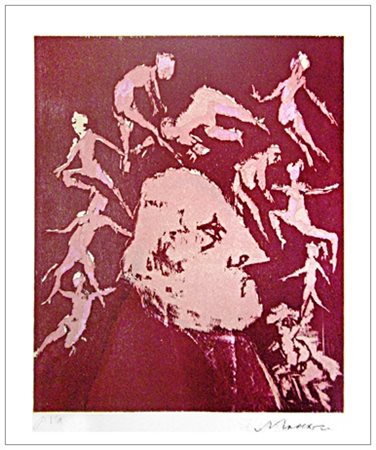 MINO MACCARI Siena 1898 – Roma 1989 Senza titolo Xilografia e acquatinta a...