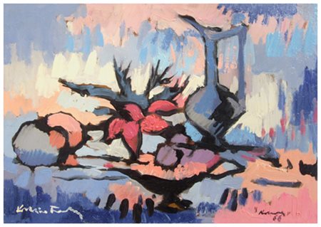 VOLTOLINO FONTANI Livorno 1920 – Livorno 1976 Natura 1966 Olio su tavola 34,5...