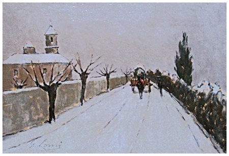 GIOVANNI LOMI Ardenza 1889 – Ardenza 1969 Senza titolo Olio su tavola 20 x 30...