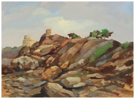 MASANIELLO LUSCHI Livorno 1942 – Livorno 1995 Senza titolo Olio su faesite 50...