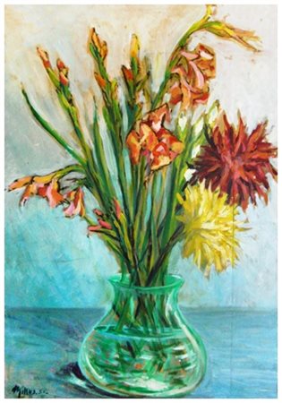 MILLUS (Mauro Illusi) Livorno 1925 – Livorno 1992 Senza titolo 1956 Olio su...