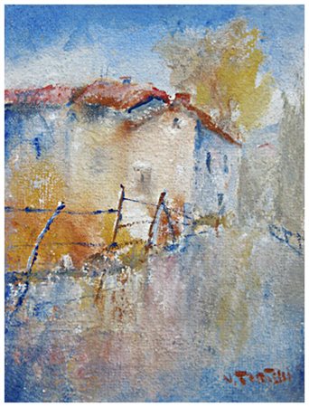 VASCO TORTELLI Barberino di Mugello 1932 L’Arno a Pontassieve 1982 Affresco...