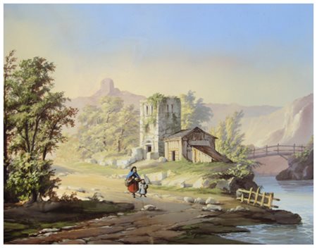 a firma PETITI Senza titolo Pittura su cartoncino 49 x 63,2. B.A.: A OFFERTA...