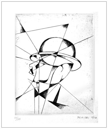 OSVALDO PERUZZI Milano 1907 – Livorno 2004 Ritratto di Marinetti 1976...