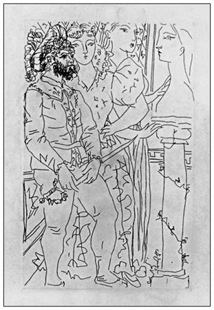 PABLO PICASSO Malaga (Spagna) 1881 – Mougins(Francia) 1973 Trois Acteurs Tre...