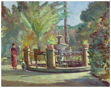 GINO CENTONI Livorno 1891 – Livorno 1960 Senza titolo Olio su tavola 30 x...