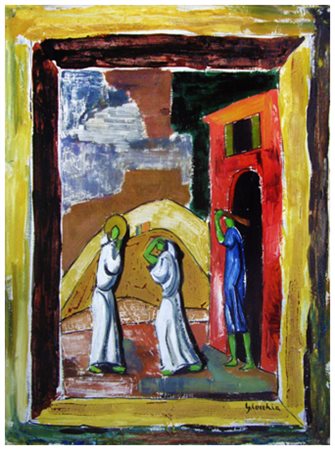 GIANCARLO COCCHIA Livorno 1924 – Livorno 1987 Senza titolo Olio su tela 60 x...