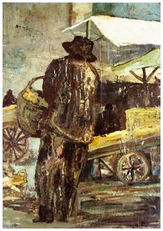 ALVARO DANTI Livorno 1911 – Livorno 1985 Senza titolo Olio su faesite 50 x...