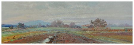 MASANIELLO LUSCHI Livorno 1942 – Livorno 1995 Campagna, Livorno 1973 Olio su...