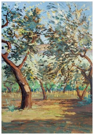 MARIO MENICHETTI Livorno 1889 – Milano 1975 Senza titolo 1925 Olio su tavola...