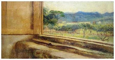 ADOLFO TOMMASI Livorno 1851 – Firenze 1933 Senza titolo Olio su carta...