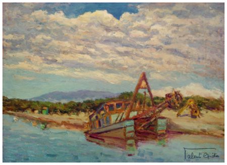 EGIDIO VALENTI Livorno 1897 – Livorno 1985 Senza titolo Olio su tavola 35 x...