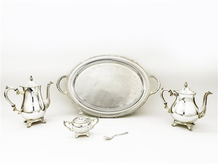 Lotto di oggetti in sheffield un servito da te e caffè composto da teiera,...