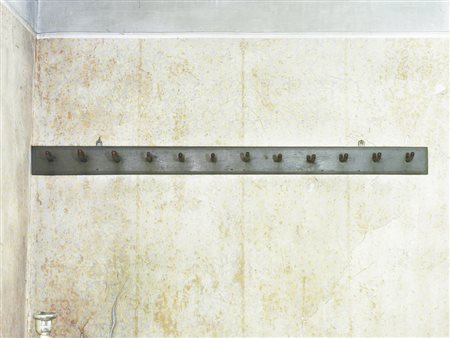 Attacapanni pensile in legno laccato grigio lungh cm 179