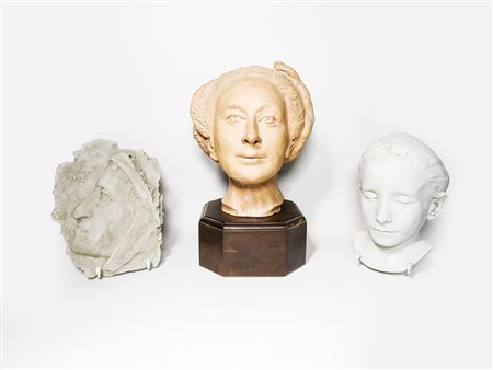 Giuliana Anzilotti Gambarini (1930-2015) busto femminile in terracotta, volto...