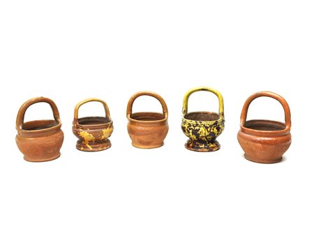 Lotto di scaldini d'epoca in terracotta