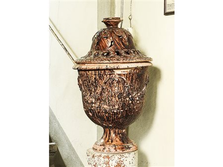 Braciere in terracotta invetriata inizio del XIX secolo realizzato come un...