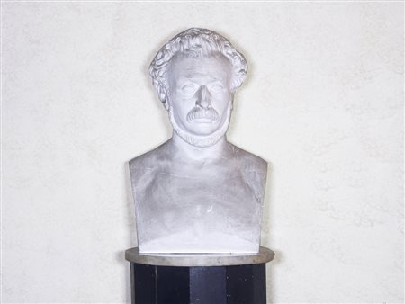 Busto maschile in gesso difetti h cm 54x35x23