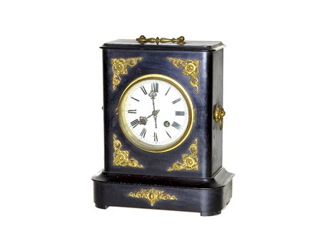 Orologio da tavolo in legno ebanizzato fine del XIX secolo realizzato come un...