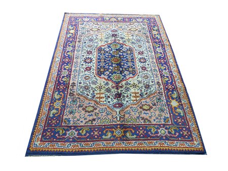 Tappeto Kayseri vecchia manifattura, fondo blu cm 307x202