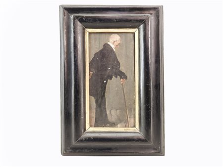 Luigi Norfini (1825-1909) Ritratto di uomo olio su tavoletta, in cornice,...