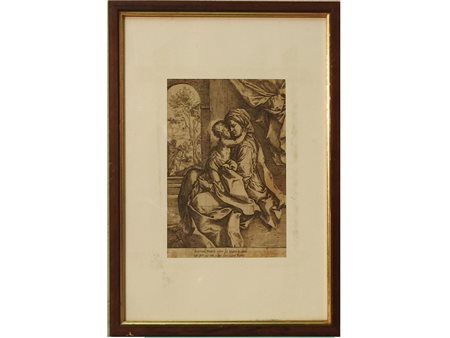 Guido Reni (1575-1642) Madonna con Bambino e San Giuseppe nello sfondo...