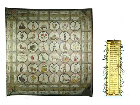 Gioco del Biribisso XVIII secolo composto da un pannello dipinto e stampato...