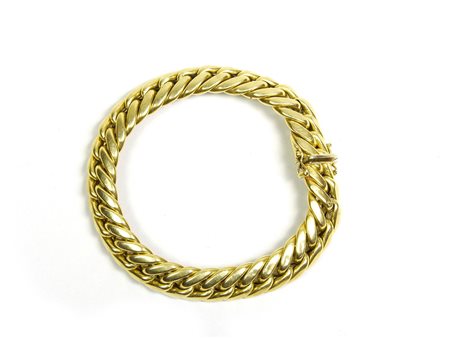 Bracciale in oro giallo 18 kt a maglia morbida gr 31,2