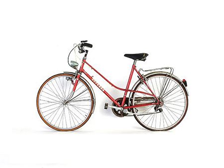 Bicicletta da passeggio Superba in metallo laccato rosso, difetti