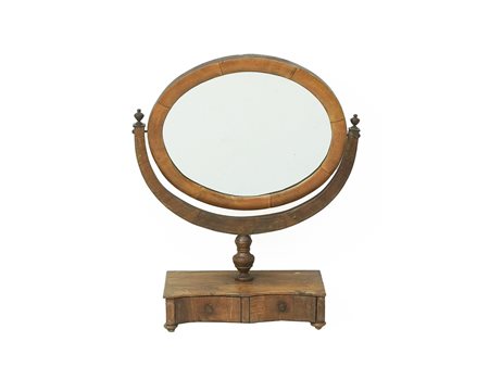 Psiche da tavolo in noce e altri legni prima metà del XIX secolo specchio...