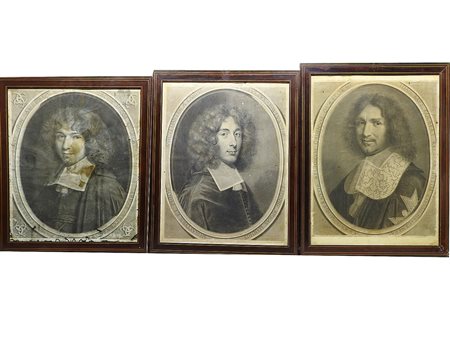 Ritratti di prelati seconda metà del XVII secolo serie di tre incisioni in...