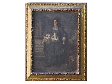 Pittore romano attivo nel XVII secolo Ritratto di gentiluomo olio su tela,...