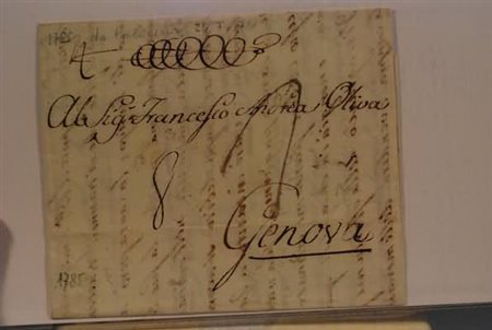 PREFILATELIA - 1785, GENOVA, lettera da Palermo per Genova con segno...