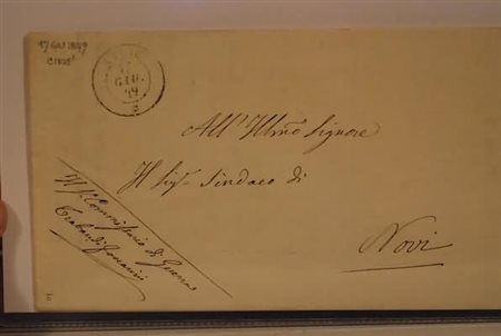 PREFILATELIA - 1849, CIRIE', doppio cerchio, 17/6/49, su franchigia per...