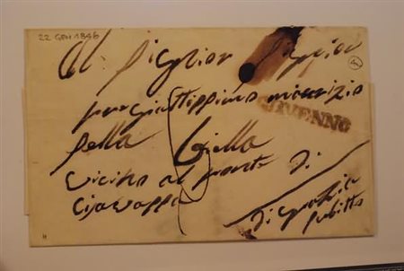 PREFILATELIA - 1846, GIAVENNO, lineare su lettera tassata per Biella.(LETTERA)