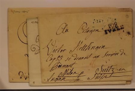 PREFILATELIA - 1805-11, 109 IVREE, lotto di 3 lettere: 2 in periodo...