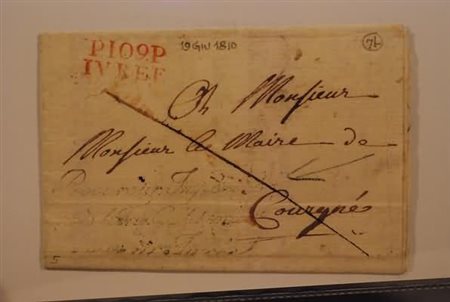 PREFILATELIA - 1810, P.109P. IVREE, rosso, su lettera per Courgnè. A lato...