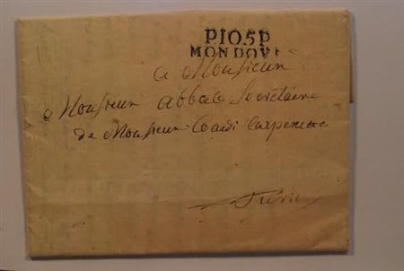 PREFILATELIA - 1810, P.105 P. MONDOVI', lettera da Torre per Torino.(LETTERA)