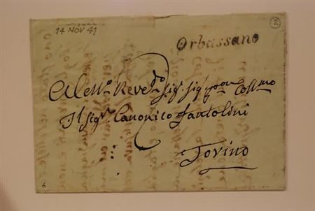 PREFILATELIA - 1841, ORBASSANO, corsivo su lettera tassata per Torino.(LETTERA)