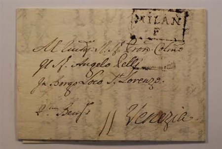 PREFILATELIA - 1773, lettera da Lugano a Venezia con, in transito, bollo in...